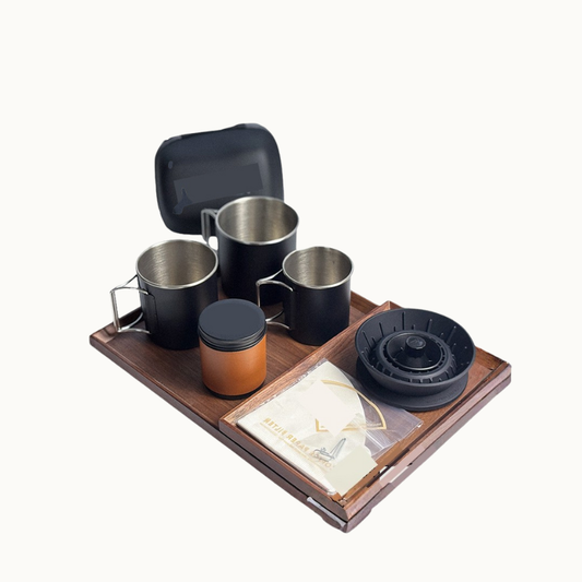 Outdoor Portable LIGHT Pour Over Coffee Maker 2-Cups Travel Set - Camping, Hiking & Traveling