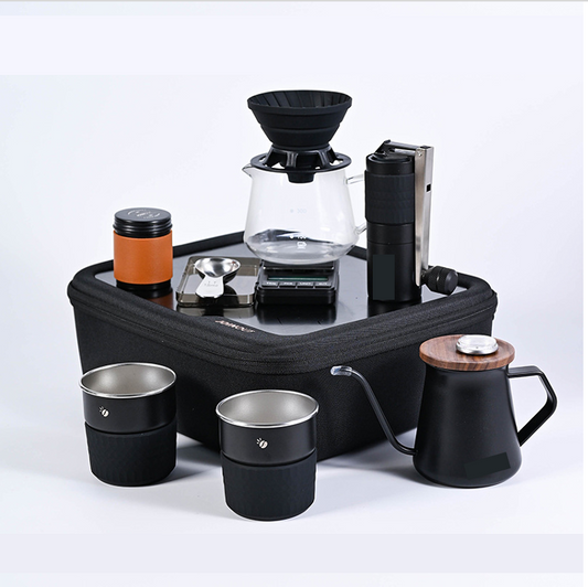 Black Knight PRO Drip Coffee Maker 7-Piece Premium Set - Hiking, Camping & Picnic