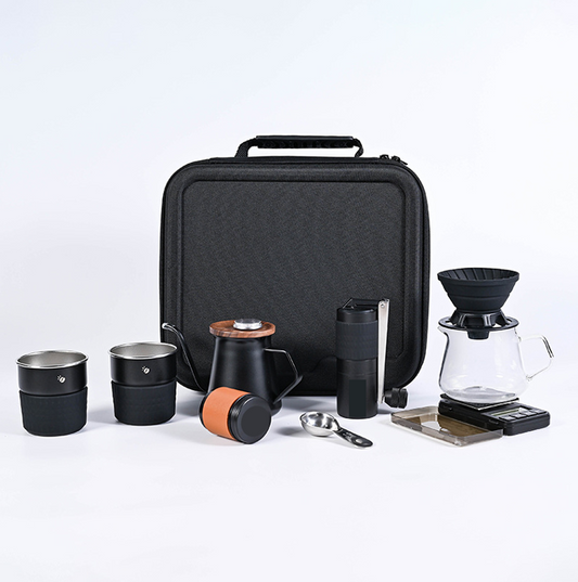 Black Knight PRO Drip Coffee Maker 7-Piece Premium Set - Hiking, Camping & Picnic