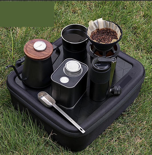 Black Knight Outdoor Pour Over Coffee Maker 6-Piece Premium Set - Hiking, Camping & Picnic
