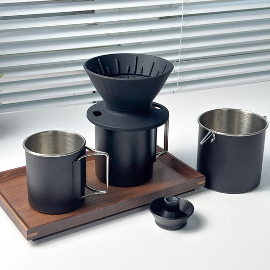 Outdoor Portable LIGHT Pour Over Coffee Maker 2-Cups Travel Set - Camping, Hiking & Traveling